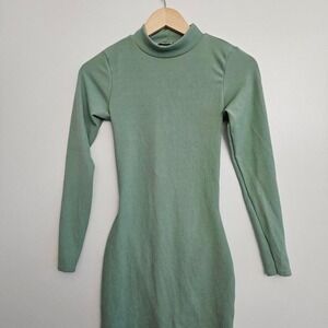 Nasty Gal Ribbed Backless Mini Dress Mint Green NWT